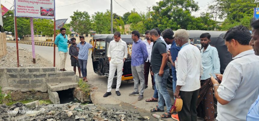 ಬಸವೇಶ್ವರ ವೃತ್ತದ ಅಭಿವೃದ್ಧಿ ಕಾಮಗಾರಿ ವೀಕ್ಷಿಸಿದ ಶಾಸಕ ನಾರಾ ಭರತ್ ರೆಡ್ಡಿ